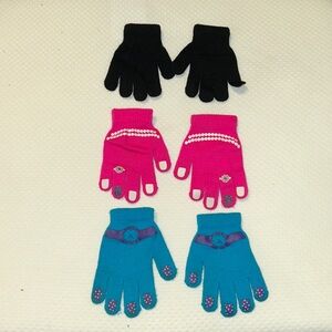 Colorful Kids' Knit Gloves Set 3 sets